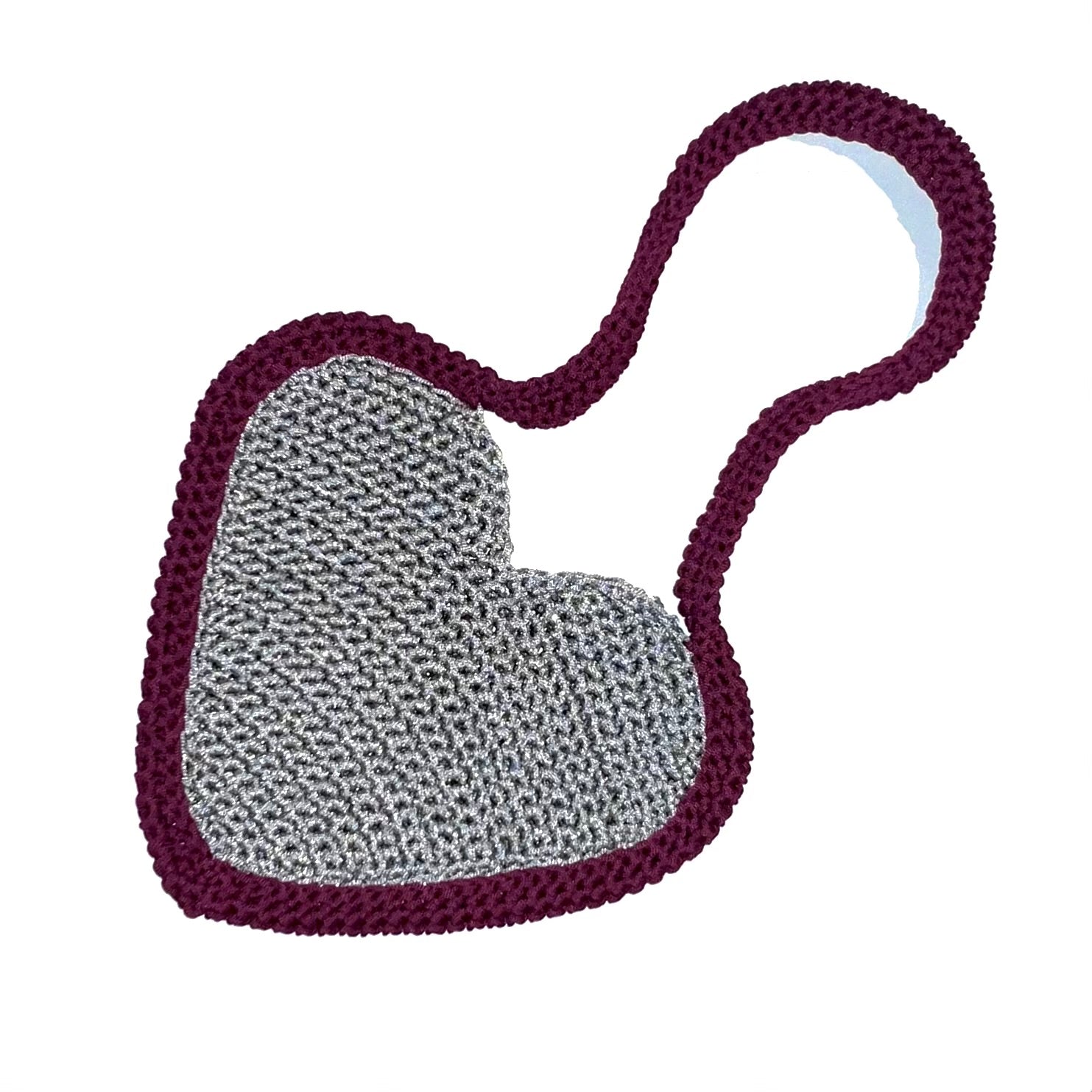 LOVE bag in silver/ aubergine 